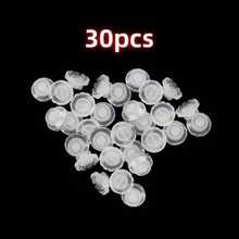 50/100/200/400/500pcs Clear Round Eyelash Extension Glue Rings, Eyelash Glue Storage Box, Eyelash Extension Supplies Fanning Trays - Clear - View 7