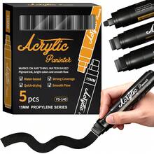 15mm Large Head 3-In-1 Pen Tip Marker Pen, Black / White Set Removable, Washable Car Window Marker Pen, Suitable For Blackboard, Glass, Small Bar, Car, Menu Board, Marking - Sets - View 9