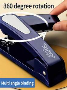 1pc Labor‑Saving Desktop Stapler, Heavy‑Duty Flat Stapling Stapler, Non‑Slip Base Large Capacity Office Stationery Supplies, Back To School Home Office Desk Accessory, 3 Colors Available - Single Piece - View 6