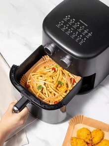 1/25/50/100/200pcs Air Fryer Paper Oven Oil-Proof Liner, Heat-Resistant Square Silicone Baking Paper For Home Food Use, Disposable - View 7