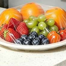 Color Edge Disposable Food Storage Covers, Elastic Stretch Plastic Bowl Wraps, Multicolor Rim Reusable‑Fit Food Saver Lids, 100/300/500 Counts, Refrigerator Leftover Preservation Sleeves For Kitchen Meal Prep Home Daily Use - View 11