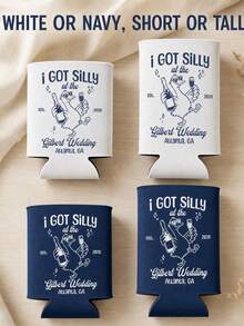 1pc Custom Can Cooler Wedding Favors, Personalized Silly Goose Can Sleeve, Wedding Party Drink Holder, Bride And Groom Reception Keepsake. - Multicolor - View 4