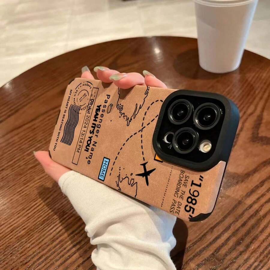 Airplane Flight Route Design Phone Case For IPhone 17 Air 16 15 14 13 12 11 Pro Max Plus Max Shockproof Silicone Soft Cover DW2V - B - 查看 1