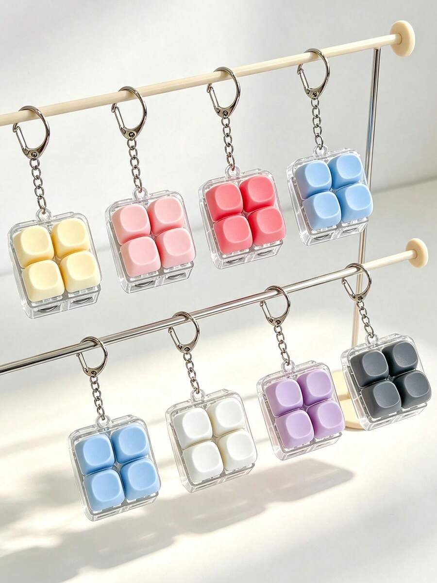 2-Key/4-Key Analog Keyboard Keychain, Colorful Stress Relief Mechanical Keyboard Pendant, Finger Press Keychain, Car Keychain, Gift - Multicolor - View 1