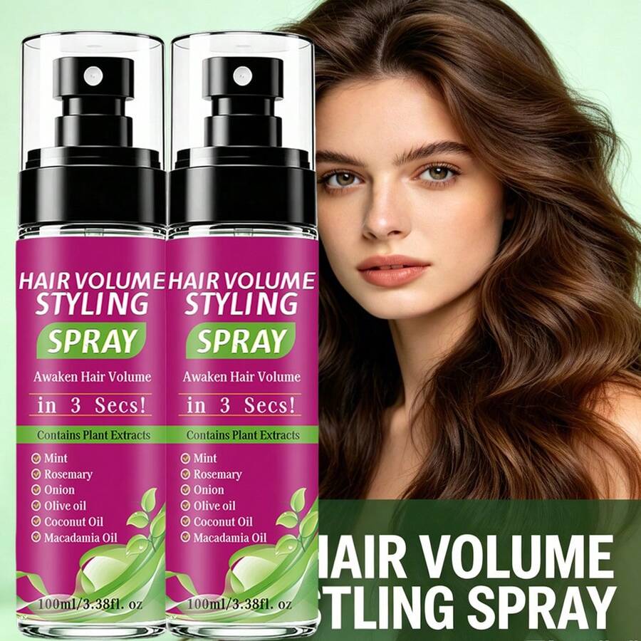 2pcs Volumizing Hair Styling Spray, Fixing Spray, Create Fluffy Hair, Essential For Slouchy People, Volumizing Styling Spray, Suitable For All Hair Types, Quick Fixing, Long-Lasting And Firm, Contains Rosemary, Mint, Keratin, Biotin Ingredients, Gentle And Non-Irritating, Sweat-Proof And Oil-Control, Nourishing And Moisturizing, Daily Care, Oil-Control And Refreshing Long-Lasting, No-Rinse Styling, Strong Fixing Spray, Quick Drying, Natural Gloss Effect, Holiday Gift - Hair Styling Spray - View 1