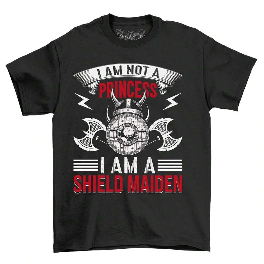 Not A Princess, Shield Maiden T-Shirt - Show Your Warrior Spirit! Funny Viking T - 款式 - 查看 1
