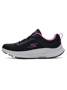 Skechers Women's GO RUN Series Breathable Flyknit Lightweight Non-Slip Cushioned Running Shoes - Black/Pink - View 7