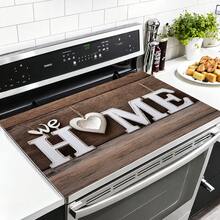 1 pieza Tapete de mesa HOME con patrón de grano de madera en forma de corazón, almohadilla rectangular de tela estilo rústico vintage, textura de tablón de madera falsa marrón con detalle de impresión de letras, protector de escritorio a prueba de polvo y resistente a manchas, adecuado para la parte superior de la lavadora, cuarto de lavandería, baño, área de almacenamiento del hogar, decoración diaria, todas las estaciones - Multicolor - Ver 4