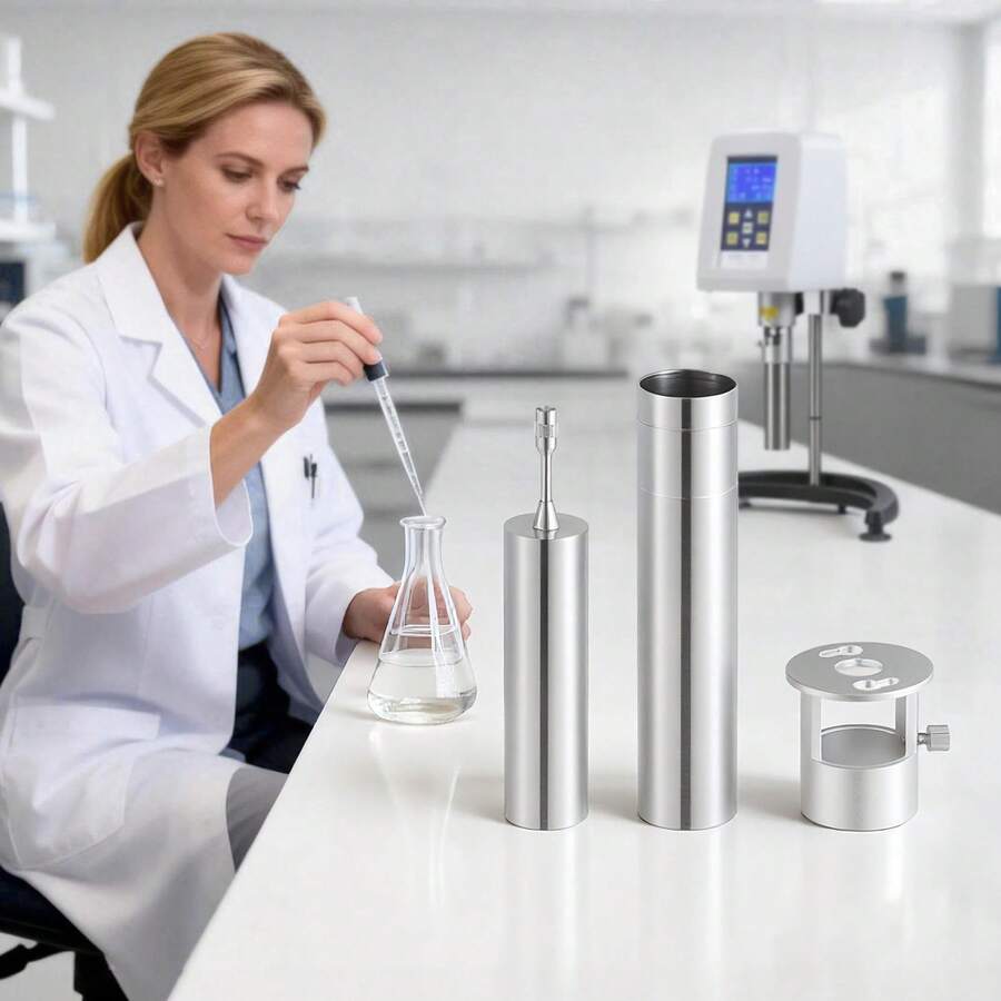 Rotary Viscometer Rotor, 1-80 CP, 0# Viscometer Spindle, Stainless Steel, With Storage Case, For NDJ-5S NDJ-8S SNB-2T And LVDV-2T Laboratory Digital Rotary Viscosity Meters, For Low Viscosity - 10-100000mPa.s ±2% - View 1