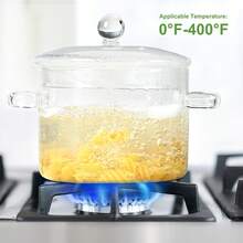 Heat-Resistant Glass Cooking Pot With Double Handles, Anti-Scald Glass Lid, Direct Flame Suitable For Boiling Water, Stewing, Health Pot, And Instant Noodles - View 3