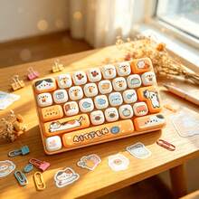 1 buah Mainan Pereda Stres Tutup Tombol Keyboard Mekanik, Gantungan Kunci Gelisah Ujung Jari 26 Tombol untuk Tas, Warna Acak - MultiWarna - View 4