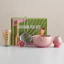 1/7件組日式陶瓷抹茶茶具套組，含烤製抹茶碗、竹茶筅、茶杯、攪拌匙、茶壺、抹茶製作工具組，蓮窯塗紋，禮盒包裝，傳統宋代日式茶道用品，DIY甜點與飲品製作配件，適合情人節、聖誕節、畢業季、萬聖節、開學季，禪意居家裝飾禮物 - 彩色 - 查看 15