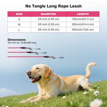 1pc Heavy Duty Dog Leash Nylon Long Lead Obedience Recall Training Check Cord Lead 15ft 30ft 50ft Long Rope Leash Great For Training Play Camping Backyard And Swimming - Rose Red - View 2