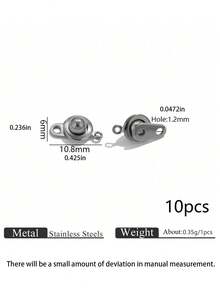 10pcs 304 Stainless Steel 18K Gold Plated Quick Release Clasps, Snap Fastener Rings, DIY Handmade Jewelry Making Accessories Suitable For Necklaces And Bracelets - Connector - View 6