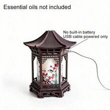 2.2W USB超声波加湿器，带夜灯，160ml便携式桌面空气加湿器，中式亭阁造型，ABS塑料材质，无需电池，适用于家庭、办公室、卧室 - 涼亭加濕器 - 查看 16