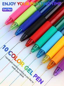 Classic Neutral Pen Set, 4/6/8/10 Colors Retractable Ballpoint Pens, 0.7mm Student Ballpoint Pens, Suitable For Manual Accounting, Hand Drawing, Note Taking, Back To School Essential Learning Stationery. - Gel Pen Set - View 11
