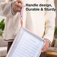 Zipper Loose Leaf File Bag With 3 Ring , Soft PVC Binder, Single Piece Or With Colorful Pockets Set - Large Capacity Cute Folder For School, Office & Home Use​ - Sets - View 6