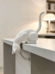 1pc Cute Hanging Cat-Shaped Succulent Planter, 3D Printed Kitten Desk Flower Pot, Minimalist Style Desktop Plant Stand, Creative Home Decor - A - View 9