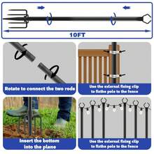 6 Pack String Light Poles – Height Adjustable Outdoor Light Poles, Sturdy Metal With Rust-Resistant Coating, Forked Base For Easy Ground Insertion, Garden Patio Backyard Lighting - Black - View 7
