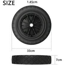 PU Wheelbarrow Wheel 14 Inch 3.50-8 Puncture Proof Solid Heavy Duty Tyre Black - CZP164 - View 1