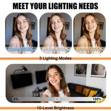 Magnetic Selfie Fill Light For Phone, With Mirror And Phone Stand, MagSafe Compatible LED Ring Light, USB Rechargeable Phone Light, Portable Phone Fill Light, External Phone Flash, 3 Adjustable Brightness Levels, 360° Rotation, Compatible With IPhone And Android, Suitable For Selfie, Vlog, Live Streaming, Video Call, Video Conference, Makeup And Photography - S9 - View 9