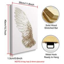 1/2pcs Framed/Unframed Minimalist Angel Wings Neutral Color Canvas Poster, Spiritual Wings Wall Art Decor For Dorm, Hallway, Living Room Modern Home Decoration - A - View 13