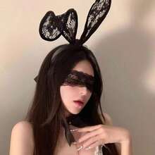 1/2件組兔耳髮箍 極簡性感蕾絲眼罩 性感情侶套裝 可愛髮夾頭飾 兔女郎配件 - 彩色 - 查看 10