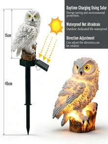 1pc Owl Shaped Solar Powered Ground Light, Wireless Outdoor Landscape Decorative Light, Suitable For Yard, Lawn, Porch, Garden Holiday Decoration - Multicolor - View 9