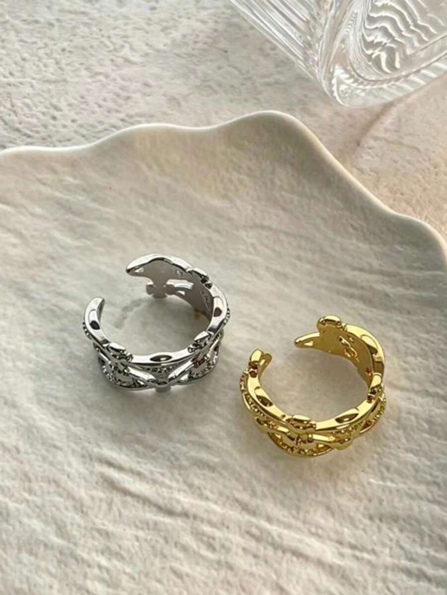 1pc Niche Design Versatile Ring, Clover Open Hollow High-End Ring - Saturn Ring - View 1