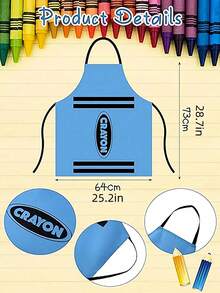 2PCS Colorful Crayon Apron And Funny Gnome Cone Hat Set, Suitable For Adult Costume Party, Halloween Party And Christmas Group Cosplay Outfit, Unisex World Book Day Costume - Multicolor - View 11