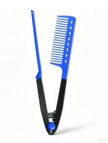 2pcs Straight Hair Comb Set - Flat Iron Comb, Create Beautiful Hair, Firm Grip, Suitable For Tangled Hair And Styling (Blue) - Multicolor - View 12