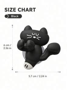 1pc Cute Cat Shaped Wall Mounted Rack, Multifunctional Toothbrush Holder & Cable Management Clip, No Need For Drill Bit Adhesive Hook For Bathroom Sink, Desktop Charging Cable Storage, Cat Lover Gift, Space Saving Home Wall Organizer - Multicolor - View 7