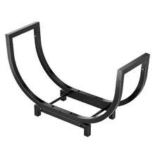 Curved Firewood Rack – Heavy Duty Log Holder, Elevated Fireplace Wood Storage, Sturdy Iron Stand For Fire Pit, Bonfire & Outdoor - Black - View 5