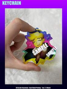 Game , Spamton, Tenna, Kris, Susie, Ralse, Berdly, Del-Turne, DELTARUN-Chapter5, 2D Flat Double-Sided Cartoon Character Pendant, Anime Game Merchandise - Partially Translucent - View 11