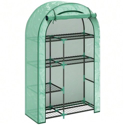 Greenhouse With Round Roof Door, Shelves, Winter-Proof Steel Foil Greenhouse, Greenhouse For Balcony, Garden, Tomato House 100 X 45 X 160 Cm, Tomato Greenhouse For Tomatoes, Vegetables, Flowers, Greenery