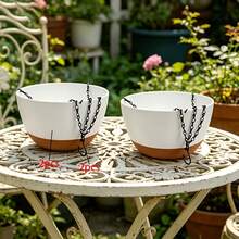 4pcs Mixed Plastic Hanging Planters, Includes 2pcs Plastic Planters + 2pcs Chains, For Indoor Plants, Indoor/Outdoor Hanging Flower Baskets, With Drainage Holes, Suitable For Garden, Porch And Other Flower Planting, Planting Tools, Container Accessories, Hanging Planters - New Model - View 10