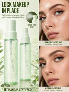 Pudaier 24H Long Lasting Makeup Setting Spray, Micro-Fine Mist, Pengontrol Minyak, Cepat Kering, Tidak Lengket, Tahan Keringat & Kelembapan, Anti Luntur, Hasil Akhir Matte, Ringan, Penyegar Riasan Sepanjang Hari untuk Pemakaian Sehari-hari, Pesta & Perjalanan - 01 - View 2