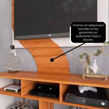 Rack com Painel para TV até 44 polegadas FullDecor - Mod.0710 - Off White/Nature - Visão 8