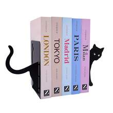 Black Cat Shaped Metal Book Stand Pair Creative Cat Book Stand Desktop Book Sorting And Storage Rack Bookshelf Support Rack Suitable For Home Study Office Student Desktop Decoration Cat Enthusiasts Reading Gifts. - B377 - View 8