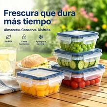Set Of 12 PP Plastic Lunch Boxes With Non-Slip, Airtight Lids | Versatile Kitchen Accessories, Microwave And Refrigerator. Ideal As Lunch Boxes For Women Or Men, And As Christmas Or Back-To-School Gifts. - 彩色 - 查看 8