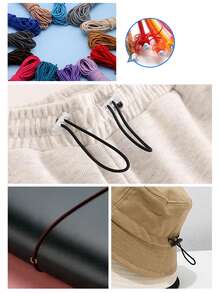 1pc 5 Yards 2mm Soft Round Elastic Band Flat Rubber Band Waistband Elastic Rope For Mask Making - Multicolor - View 9