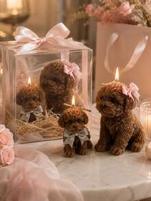 3D Teddy Poodle Silicone Candle Mold, Curly Hair Puppy Statue Mold, Cute Animal Scented Candle, Aromatic Stone Epoxy Resin Home Decor Craft - Teddy Dog Candle Silicone Mold - View 7