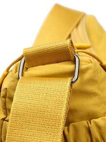 1pc Solid Color Fashion Minimalist Nylon Fabric Zipper Closure Lightweight Versatile Daily Mini Crossbody Shoulder Bag For Men, Suitable For Daily Commute, Shopping, Cycling - Multicolor - View 9
