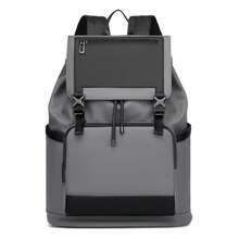 1 pièce Sac à dos à rabat de couleur contrastée à la mode, grande capacité, sac pour ordinateur portable, sac à dos de voyage d'affaires, sac de navette pour hommes, sac d'école pour étudiants - sac à dos - Voir 14