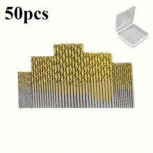 Set 50 Mata Bor Putar Baja Kecepatan Tinggi Berlapis Titanium, Mata Bor Multi Ukuran dengan Tangkai Bulat, Cocok untuk Kayu, Logam, Plastik, Set Hadiah Alat Perbaikan Rumah yang Praktis - 01#-50 buah - View 5