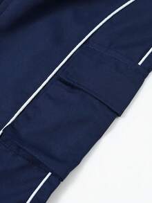 1pc Tween Girls Loose Casual Versatile Solid Color Outdoor Sports Workout Cargo Pants, Spring/Autumn - Blue - View 6