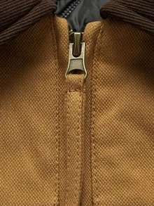 1pc Men's Khaki Lapel Collar Workwear Jacket, Comfortable Woven Fabric, Durable And Fade-Resistant, Versatile Solid Color Outerwear For Daily Commute And Casual Outings - Khaki - View 6