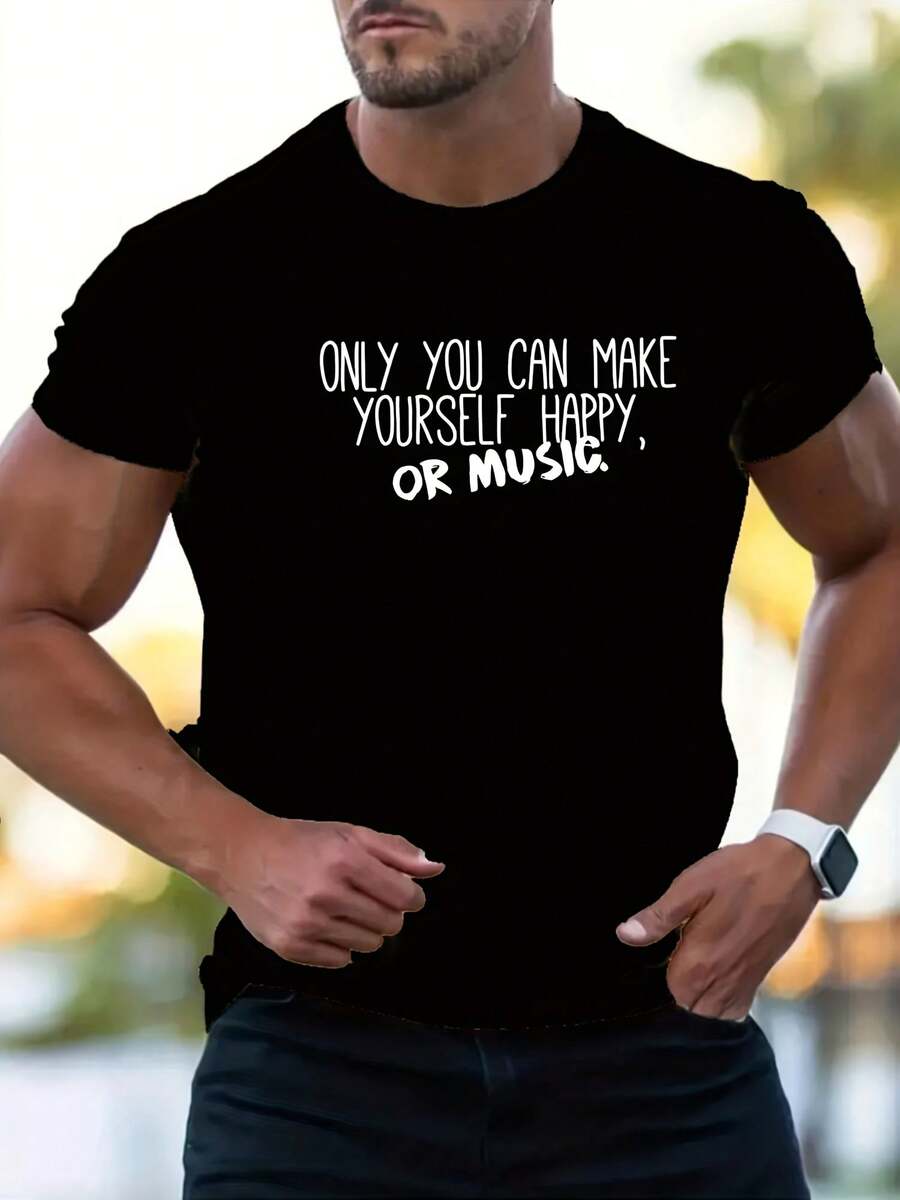 Mens Inspirational Quote T Shirt 100 Polyester Crew Neck Tee With Geometric Pattern With Stretch Short Sleeve Knit Fabric Top For Daily Wear Summe - membentuk - View 1