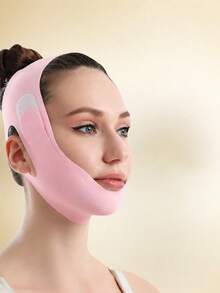 1 Women's Face Mask, V-Shape Lifting Face Mask, Face Bandage, Face Support Band, Sleep Chin Strap, Elastic Waistband, Suitable For Daily Use - Multicolor - View 3