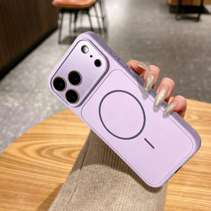 磁吸彩色磨砂手機殼,適用於 iPhone 14 14 Pro Max 15 15 Pro Max 16 16 Pro 16 Pro Max 17 17 Pro Max 18 18 Pro Max - 草紫色 - 查看 1